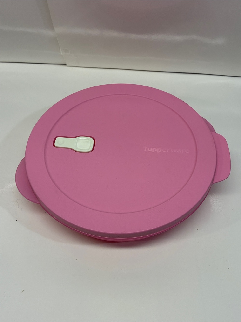 Tupperware Pink Microwave Plate Cover with Vent Tab